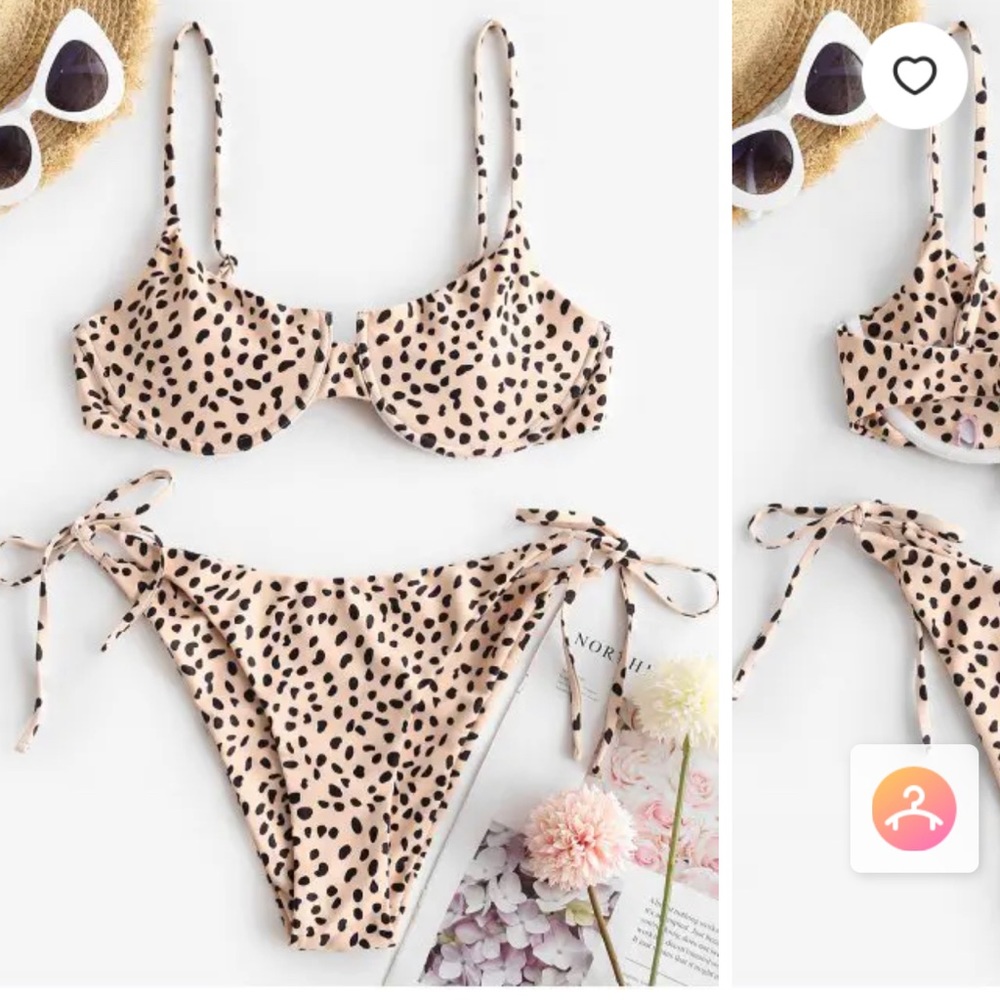 NWT - Zaful Leopard dotted bikini